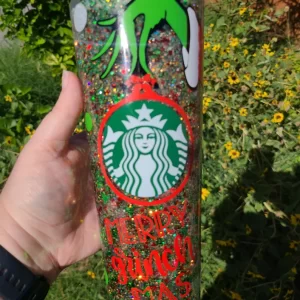 Grinch Starbucks Snowglobe Tumbler
